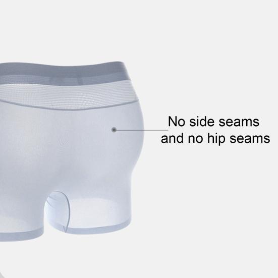 Мужские трусы-боксеры средней посадки с эластичным поясом, дышащие сетчатые шорты, однотонные летние охлаждающие трусы из ледяного шелка