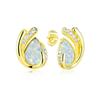 New Gold Rose Gold Water Droplet Blue and White Geometric Diamond Studded Womens Earrings