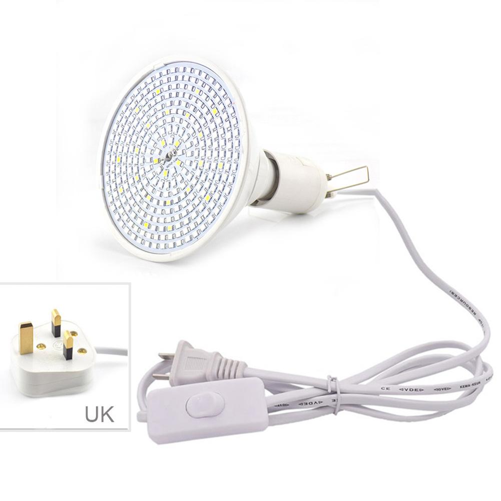 Полный спектр 290 светодиодных ламп для выращивания растений, лампа E27, кабель питания переменного тока, гидропоника, теплица, комнатное освещение для цветов и овощей