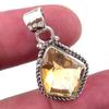 Natural Citrine 925 Solid Sterling Silver Jewelry Gift Jewelry Pendant 1'' I8b59