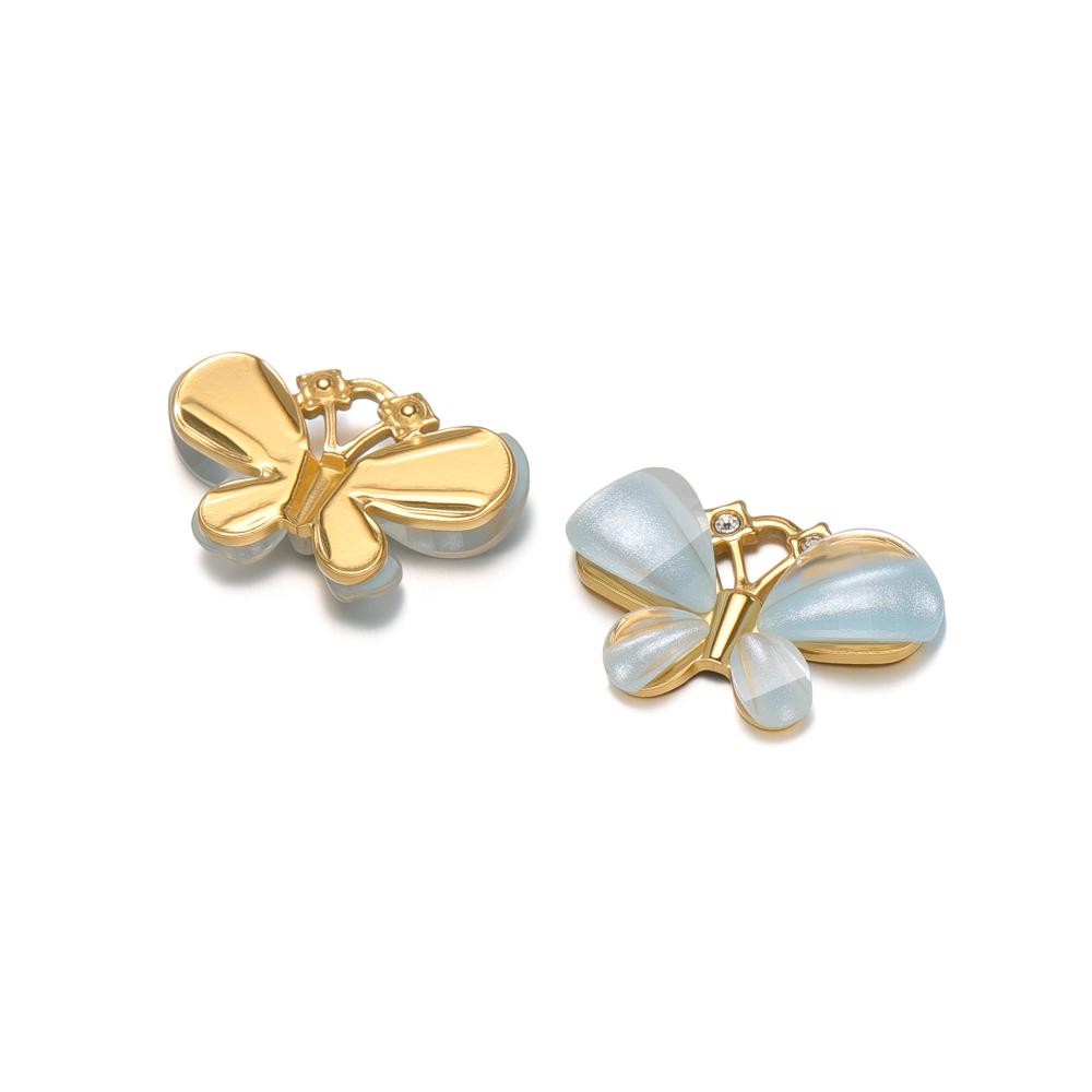 3pcs Stainless Steel Butterfly Charms Zircon Shell Pendant Children Kids Bracelet Necklace Findings DIY Jewelry Earrings Making