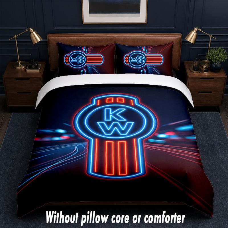 Kenworth Design Bed Bedding Set 1 Duvet Cover + 2 Pillowcases Soft Breathable Household Bed Linens