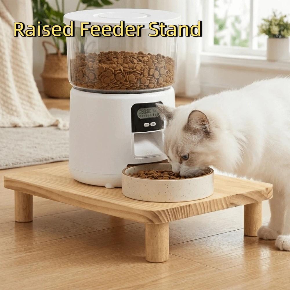 Wooden Raised Feeder Stand Detachable Raised Cat Bowl Stand Practical Pet Feeder Stand Home Use