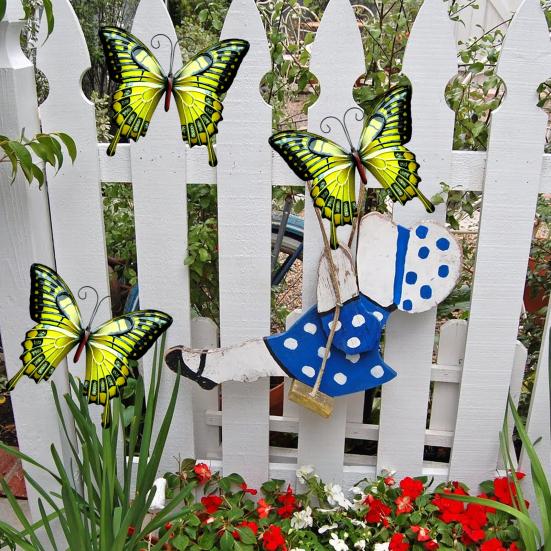 Iron Butterflies Wall Decoration Home Living Outdoor Room Bathroom Indoor Office Metal Wall Art