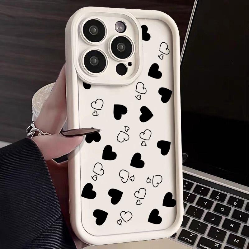 Противоударный чехол Love Hearts для iPhone 16 Pro 15 14 Plus 15 14 13 12 11 Pro Max Xr Xs X 8 7, защита объектива, мягкий чехол из ТПУ
