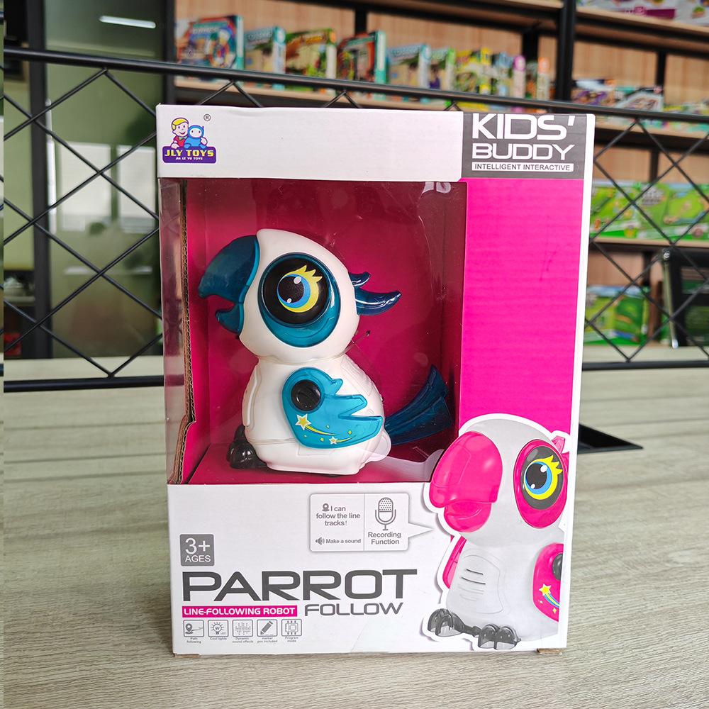 Bionic Parrot Toy New Parent-Child Early Education Line-Tracing Interactive Toy for Kids 6-12 Years Old Educational Sensing Green