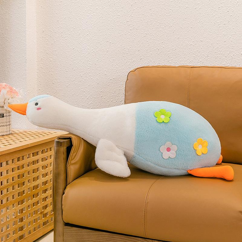 Милая подушка-плед в виде гуся с цветущей сакурой, плюшевая игрушка, кукла для сна в кровати для девочки, кукла для прилавка на ночном рынке