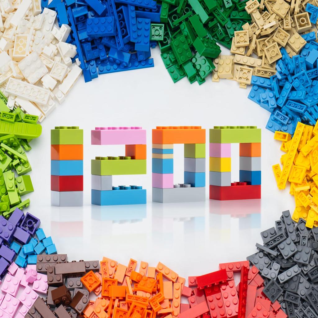 WYSWYG Набор расширения Классической серии из 1200 базовых строительных блоков - Совместим с основными брендами строительных блоков - Отличное соотношение цены и качества, 12 цветов, 14 форм