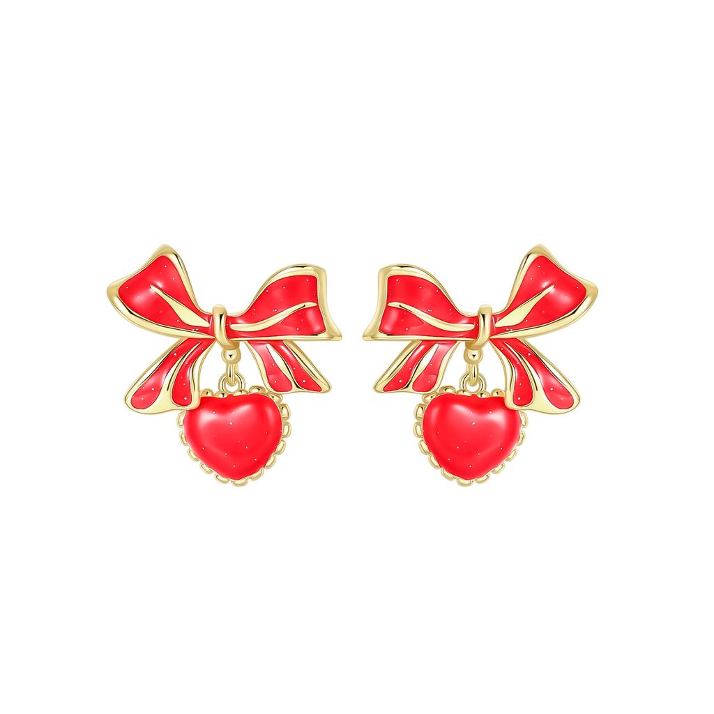925 Silver Charms Colorful Bow Set Earrings Ring Beads Pendant for Women Bracelets Necklaces DIY Jewelry Gift