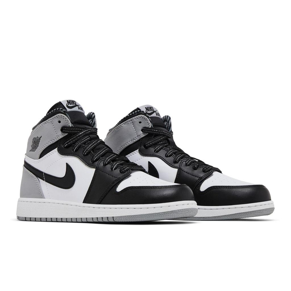 Air Jordan 1 Retro High OG BG 'Barons' (Unisex) White / Black-Wolf Grey Kids' Basketball Shoes 575441 104