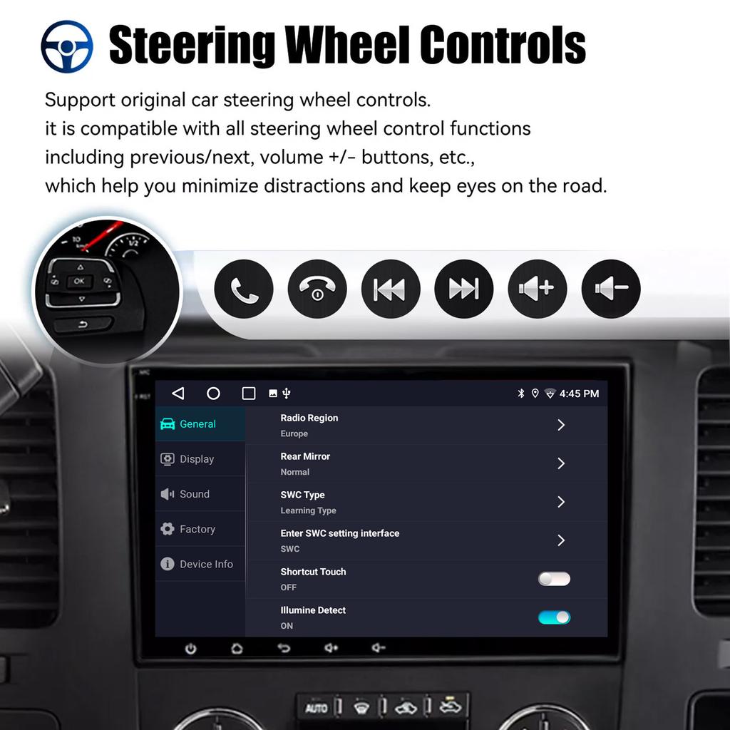 Автомобильное радио 2 Din для GMC Chevrolet Chevy Yukon Sierra Acadia 2007-2012 Android GPS Navi Wi-Fi камера Carplay