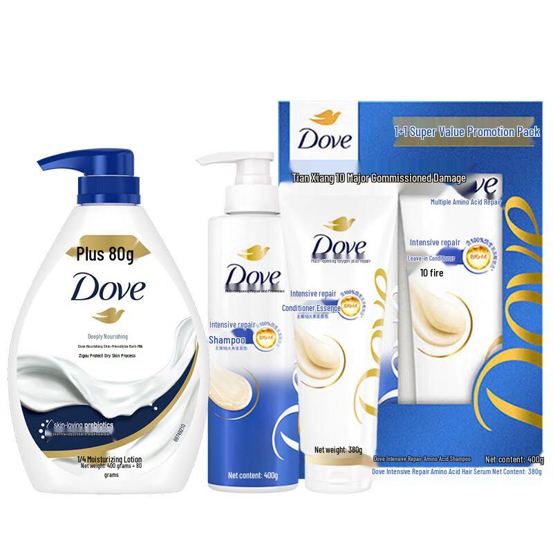 DOVE Питательный набор для ухода за волосами и телом