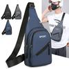New Men's Business Solid Color Chest Bag Multi Functional Sports Outdoor Leisure Shoulder Bag Messenger Bag Waterproof