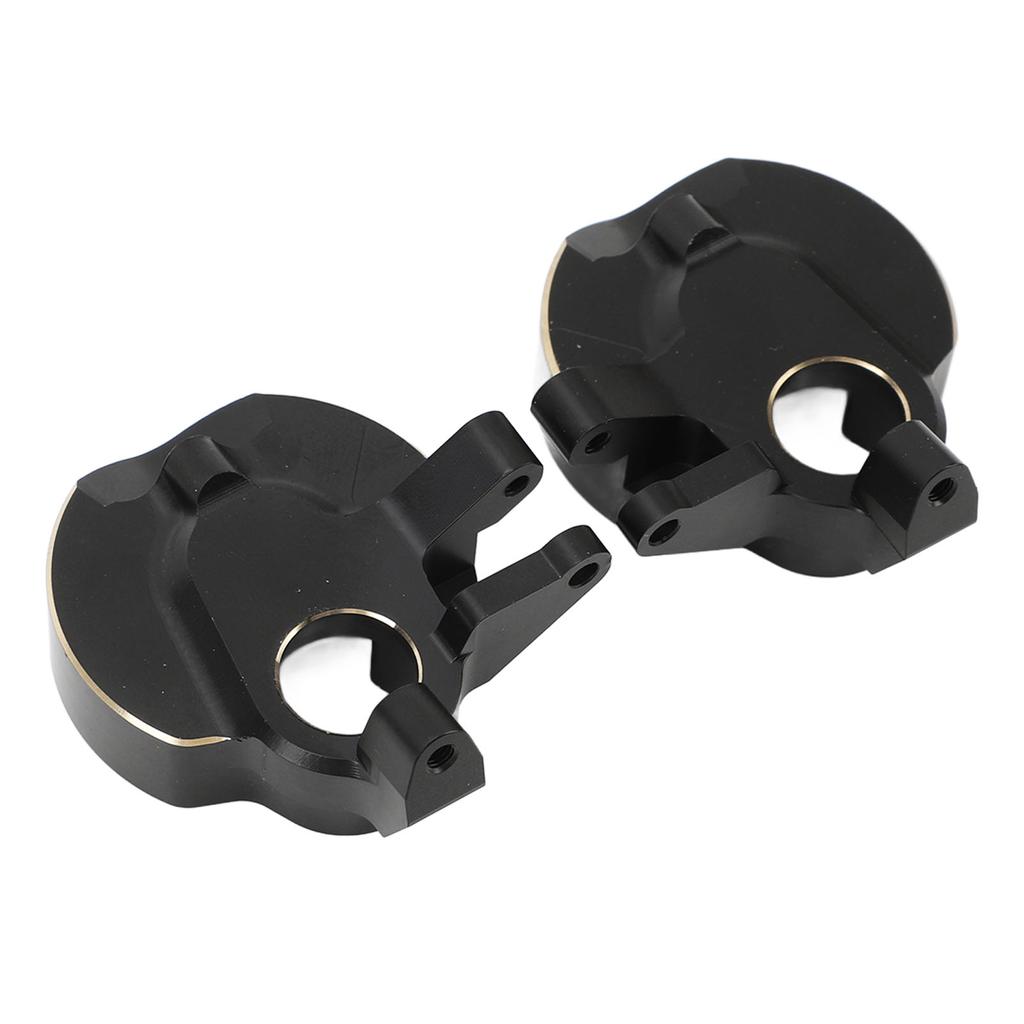 2Pcs RC Steering Knuckles Black Coated Brass Front Steering Knuckles Replacement for Capra SCX10 1/1