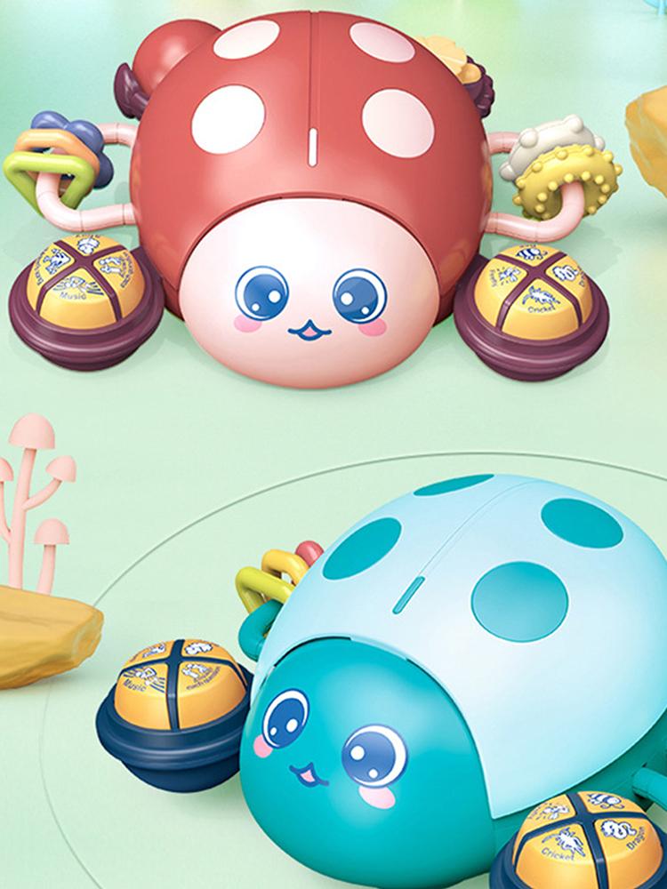 Электрическая игрушка-ползунок со светом и музыкой, мультяшная игрушка для малышей для раннего развития, зеленая