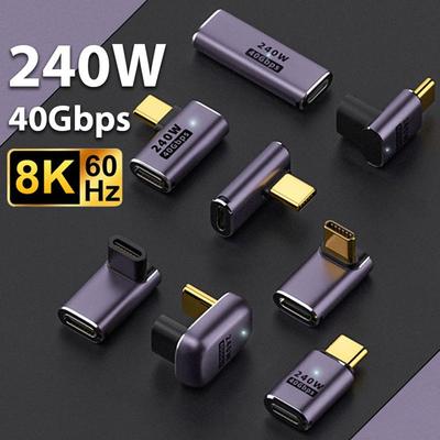 Мобильный телефон 8K 60 Гц Папа-Мама 240 Вт Быстрая зарядка USB C Конвертер Адаптер Type C 40 Гбит/с
