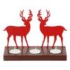 Reindeer Showpiece Decorative Tea Light Candle Holders (Wooden, Red) | Christmas Decoration Items for Home Office | Christmas Ornaments Props