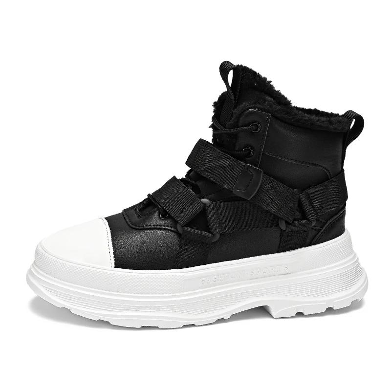 Горячая мужская зимняя повседневная обувь, модная универсальная обувь для мужчин, ботильоны, мужские бархатные утолщенные повседневные кроссовки Gaobang, обувь