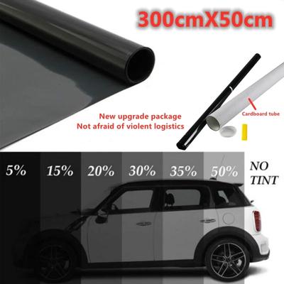 300 см x 50 см 5% -50% черная пленка для окон автомобиля пленка для окон дома летняя солнечная УФ-защита наклейки пленки