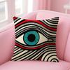 Evil Eye Black Art Cushion Cover Natural Linen Organic Fabric DoubleSided Printing Sofa Home Decor Gift Pillow Case