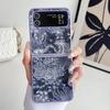 Роскошный складной чехол с жемчужным ремешком для Samsung Galaxy Z Flip5 Flip4 Flip3, противоударный чехол из ТПУ с кольцом и подставкой, откидной чехол для телефона