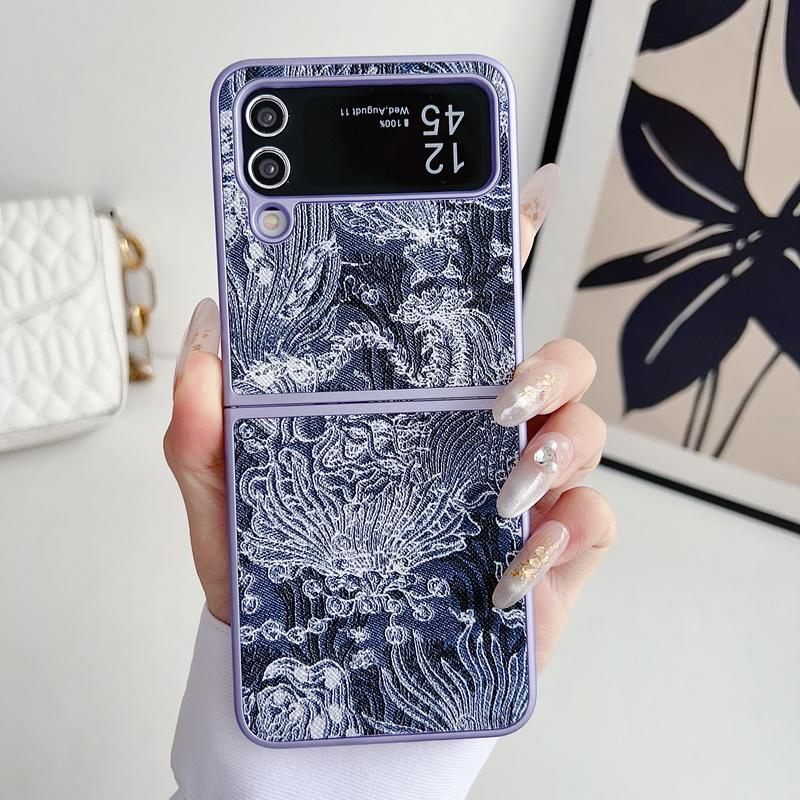 Роскошный складной чехол с жемчужным ремешком для Samsung Galaxy Z Flip5 Flip4 Flip3, противоударный чехол из ТПУ с кольцом и подставкой, откидной чехол для телефона