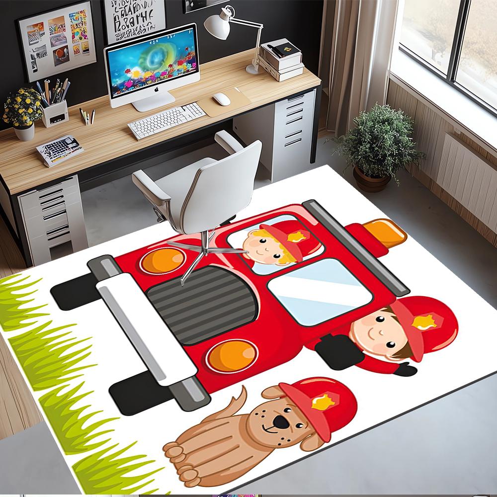 firefighters Printed Carpet,Rug,for Office Chair Living Room Bedroom Kitchen Room Decor Gifts.