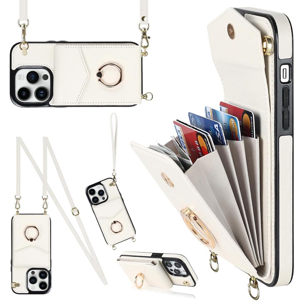 Crossbody Card Bag Wallet Ring Holder Leather Case for iPhone 15 14 13 12 11 Pro Max XS MAX XR for Samsung S23 S22 S21 S20 Ultra Plus A14 A13 A53 A54