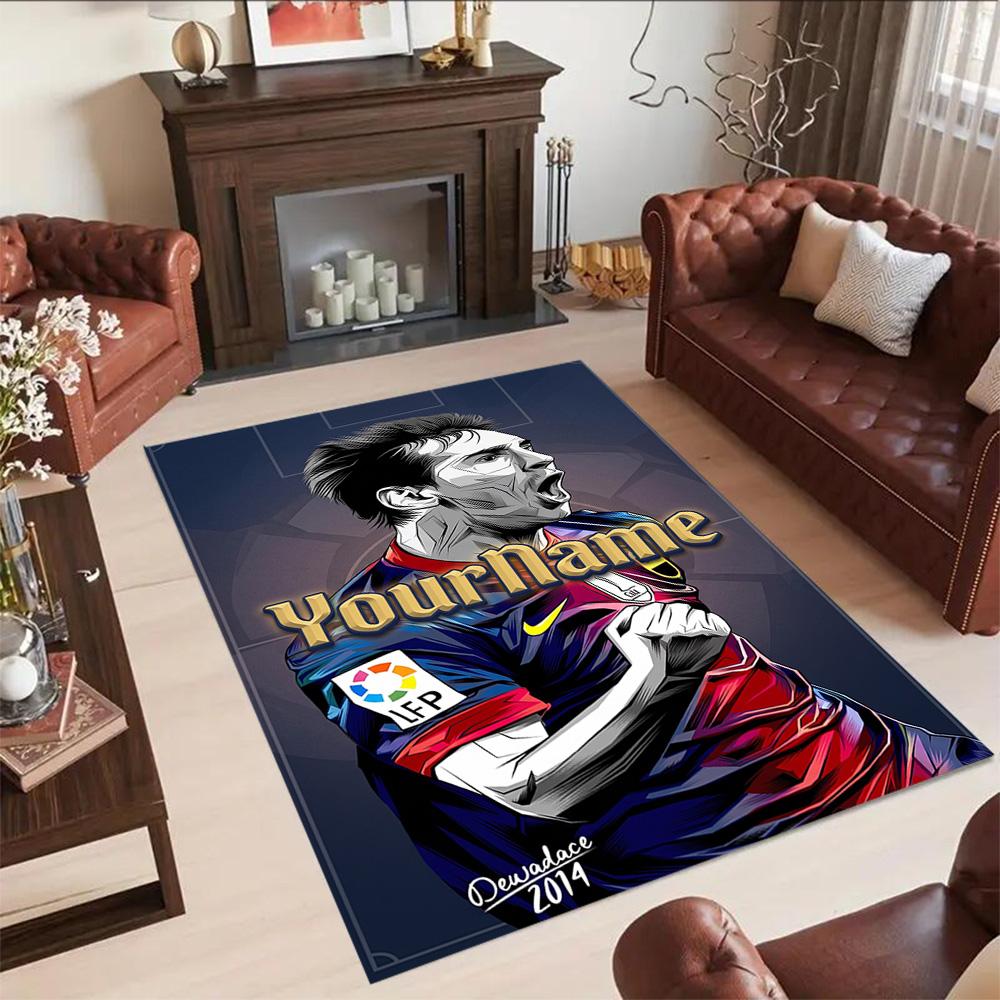 Messi 157 Customizable Name Floor Mat Design for Outdoor Living Rooms Dining Room Bedrooms Antislip Carpet Anime Office Decor