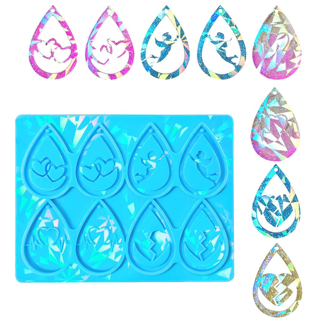 Форма для сережек на День святого Валентина, форма для сережек, кулонов, голографические силиконовые формы, стильные инструменты для изготовления ювелирных изделий для пар