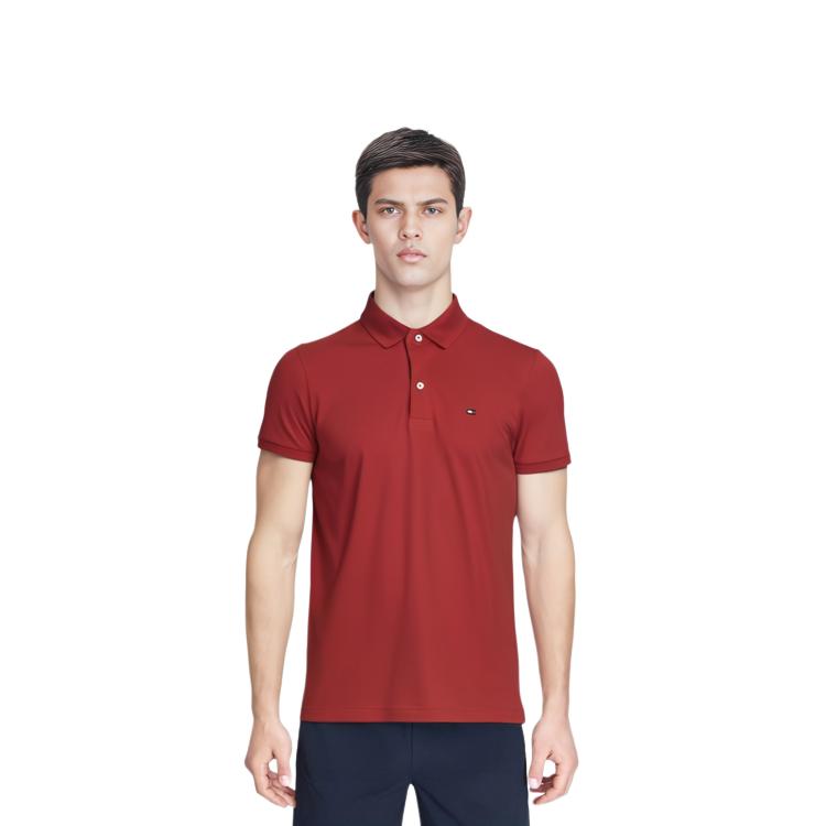 Tommy Hilfiger Polo Shirts Men's Red Polo Collar Moderate Straight Fit C8178A6141-611