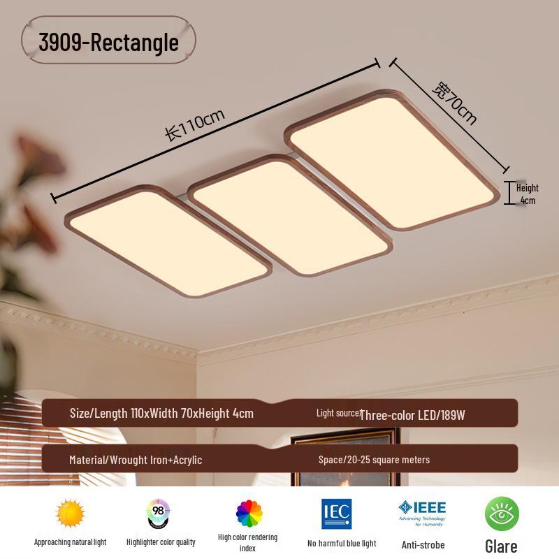 Современный китайский стиль ультратонкий прямоугольный потолочный светильник для гостиной и спальни