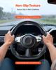 Steering Wheel for 2008-2020 Nissan 370Z, Carbon Fiber Steering Wheel D-Shaped Flat-Bottom, Leather Grip with Non-Slip Texture & Precise Stitching,