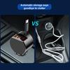 Автомобильное зарядное устройство Super Fast Charge Flash Charging с телескопическим кабелем, детектором напряжения, 3 в 1, с портами USB Type C, адаптер