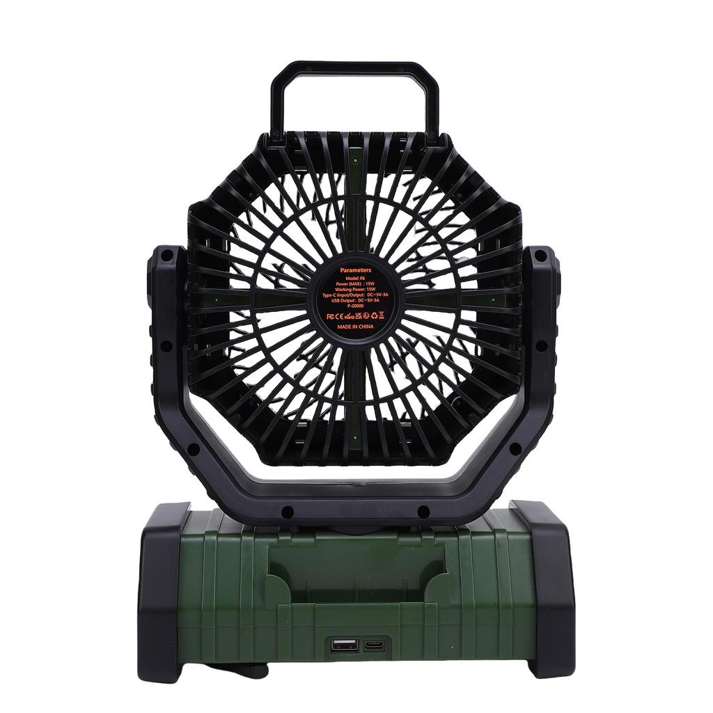 Portable Rechargeable Camping Fan 10000mAh Battery Operated Left Right Oscillation Cordless Tent Fan with Remote Light