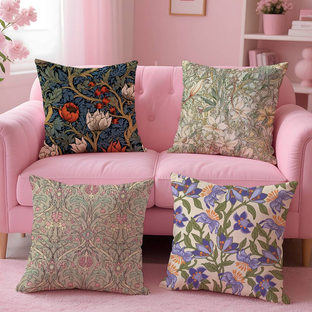 William Morris Floral Pillow Case Pattern Printing Pillowcase Living Room Sofa Cushion Cover Bedroom Room Decor