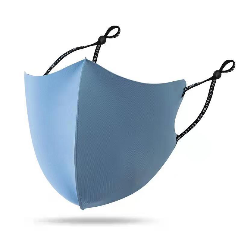Маска из ледяного шелка, дышащая, моющаяся, трехмерная, с защитой от ультрафиолета, для взрослых, солнцезащитная маска, тонкая тканевая маска на заказ