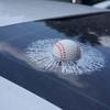 2Pcs 3D Vivid Car Window Body Windshield Baseball Hit Crack Decal Sticker House