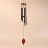 1Pc 6 Tubes Aluminum Pipe Wind Chimes With Hook And Wooden Leaf Hanging Tag Balcony Corridor Decoration Birthday Gift
