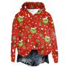 Women's Hooded Long Sleeve Christmas Printed Flannel Top Hooded Sweatshirt