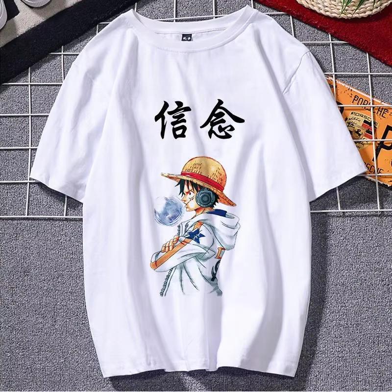 2026 ONE T-shirt Luffy Sauron Tide Brand Peripheral Clothes Unisex's and Women's Summer Short-sleeved Sports and Leisure Top Ins
