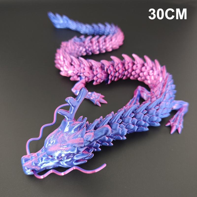 30 см 3D-печатный дракон-самоцвет Хрустальный Игрушка Вращающийся Сочлененный Дракон Подарок Для Детей С СДВГ Идеально Для Дней Рождения Подарок
