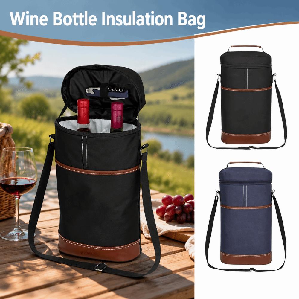 Two-bottle Wine Bottle Insulation Bag 7L Beer Cooler Carrier Bag Wine Bottle Storage Pouch Picnic