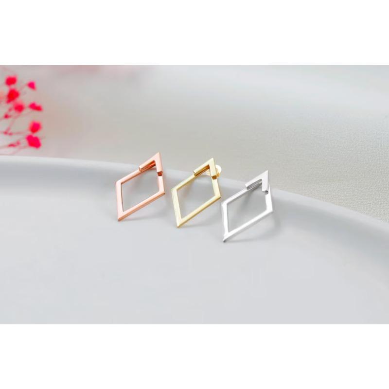 Популярные серьги ромбовидной формы с двухслойным дизайном, с нишевым темпераментом, элегантные и модные