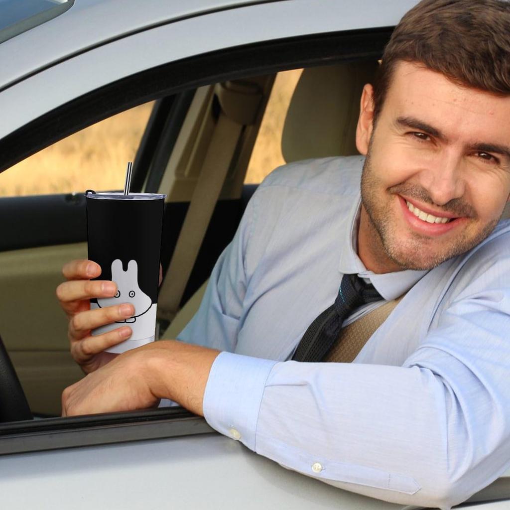 Miffy Кофе Магазин Удобств Вода Прямой Нержавеющая сталь с Милый 600 мл Тамблер, Кружка, Чашка, Чашка, Изолированный, Изолированный, Бутылка, Питьевой, Сталь, Крышка,