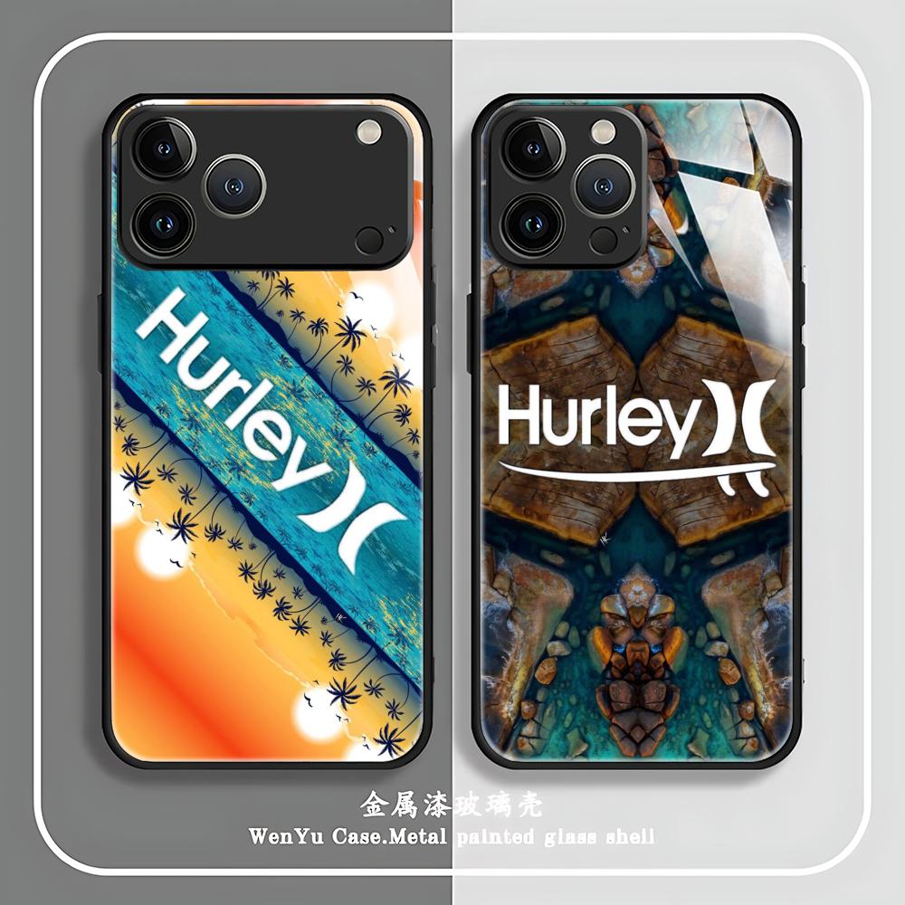 Hot Brand Hurley Phone Case For iPhone 17 air 16 e 15 14 13 12 11 Plus Mini Pro Max Glass Magnetic Case