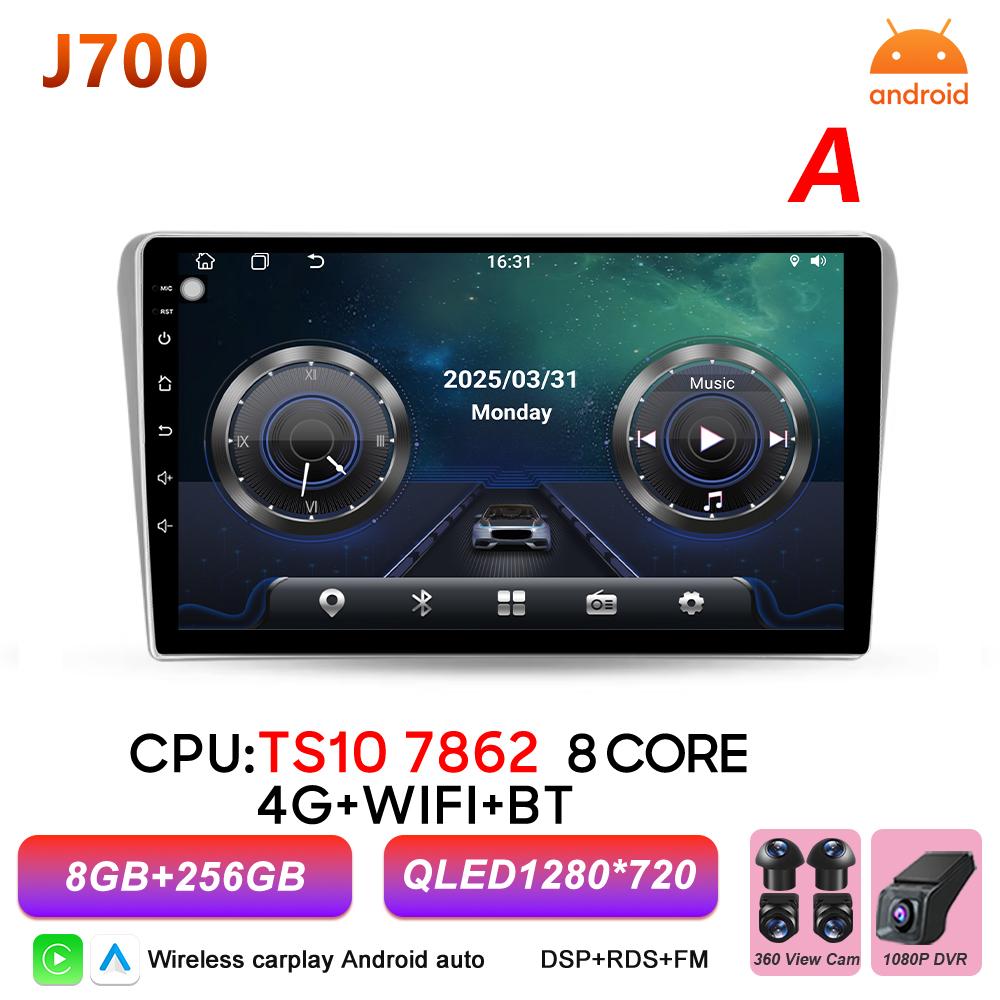 Android 16 Car Radio For Toyota Avensis T25 T250 2003 - 2009 Multimedia Player Autoradio BT Carplay Auto GPS Stereo DSP Screen