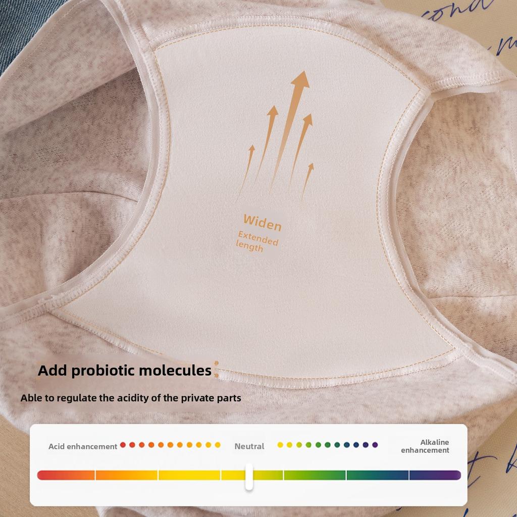 Female Spring and Autumn Pure Cotton 10A Antibacterial Extended Crotch Non Hip Flat Angle Briefs