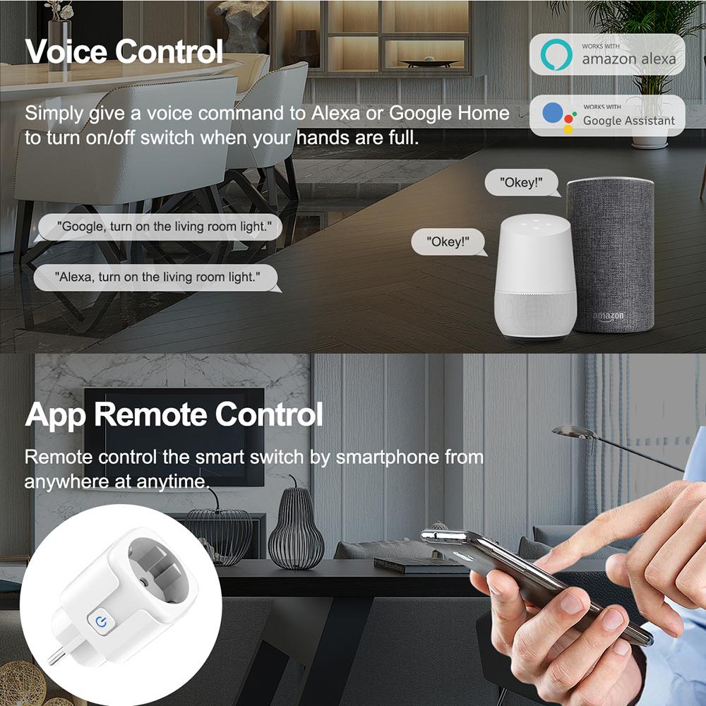 Умная розетка Tuya Zigbee 20a EU, умная розетка для монитора, розетка для монитора, приложение Smartlife, дистанционное управление, работает с Alexa Google Home