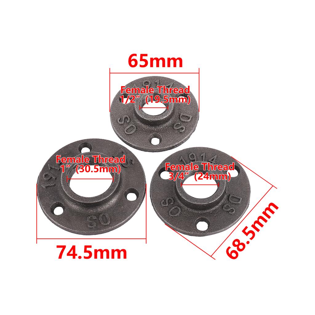 Напольный фланец 1/2" 3/4" 1" Резьба внутренняя Фланец для труб Промышленные Пластиковые Железные Трубные фитинги Садовые Декоративные принадлежности